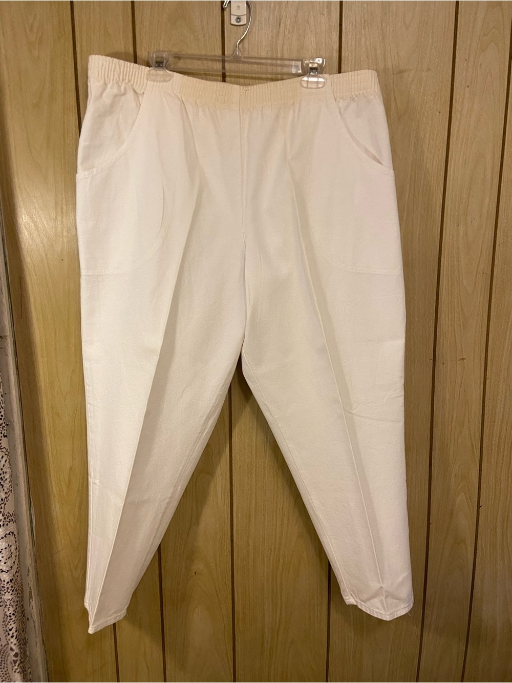 Size Appeal White Cotton Pants